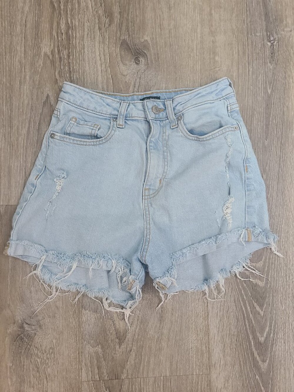 Wild Fable Super High Rise Rolled Cuff Denim Jean Shorts Light Wash - Sz 2/A